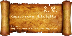 Kesztenbaum Nikoletta névjegykártya
